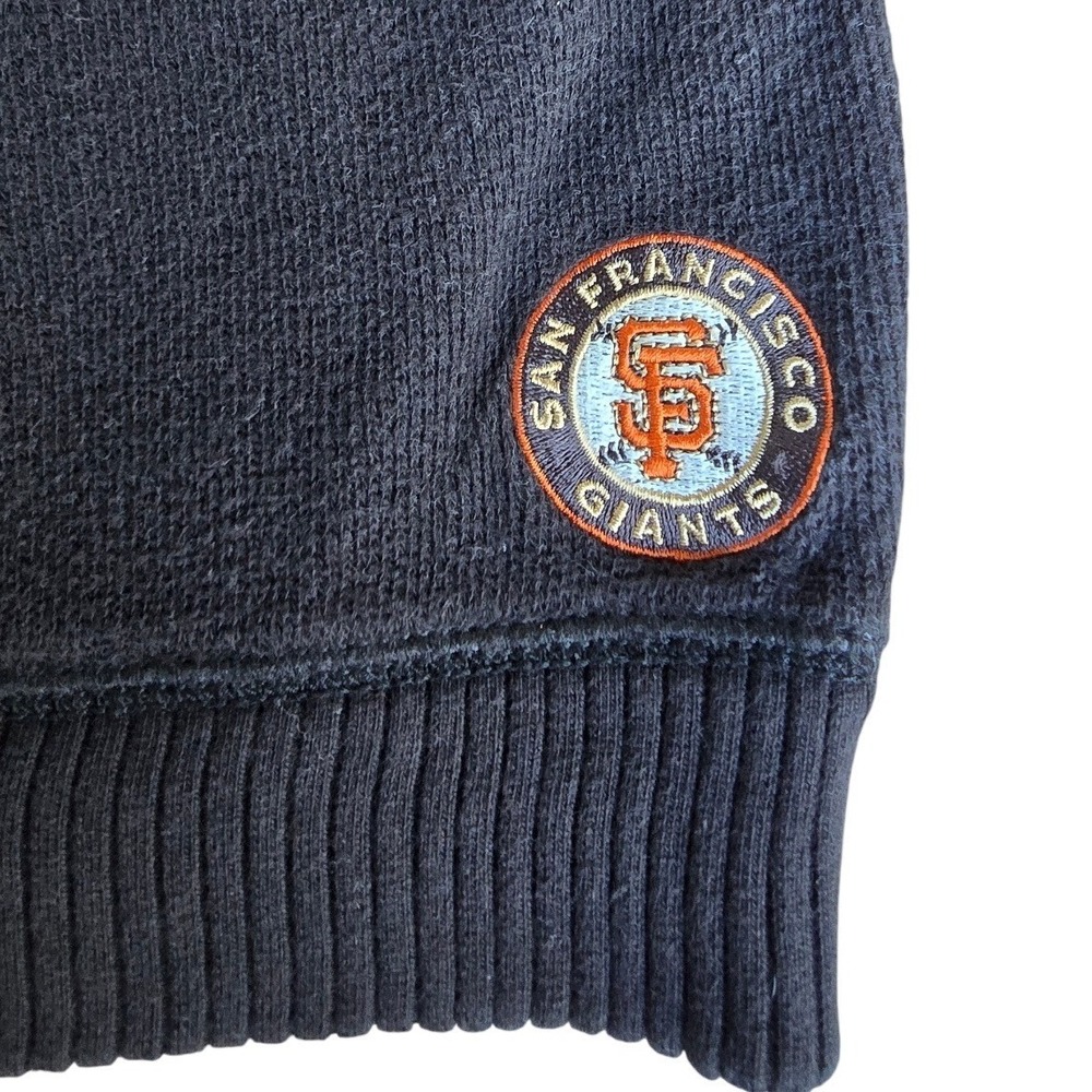 TOMMY BAHAMA SF Giants L mens cotton 1/4 zip pullover sweater RIANCHECK black - Picture 6 of 9